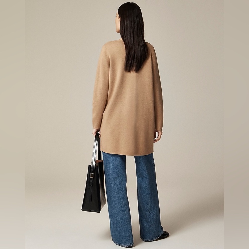 J. Crew Juliette collarless sweater-blazer in khaki L - Picture 3 of 9
